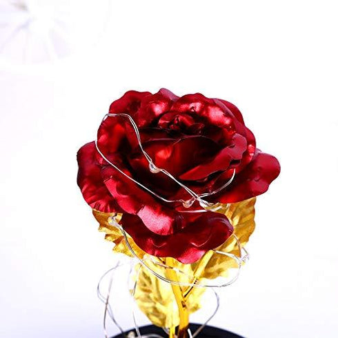 24K Gold Plating Rose  in a Glass  with LED Light